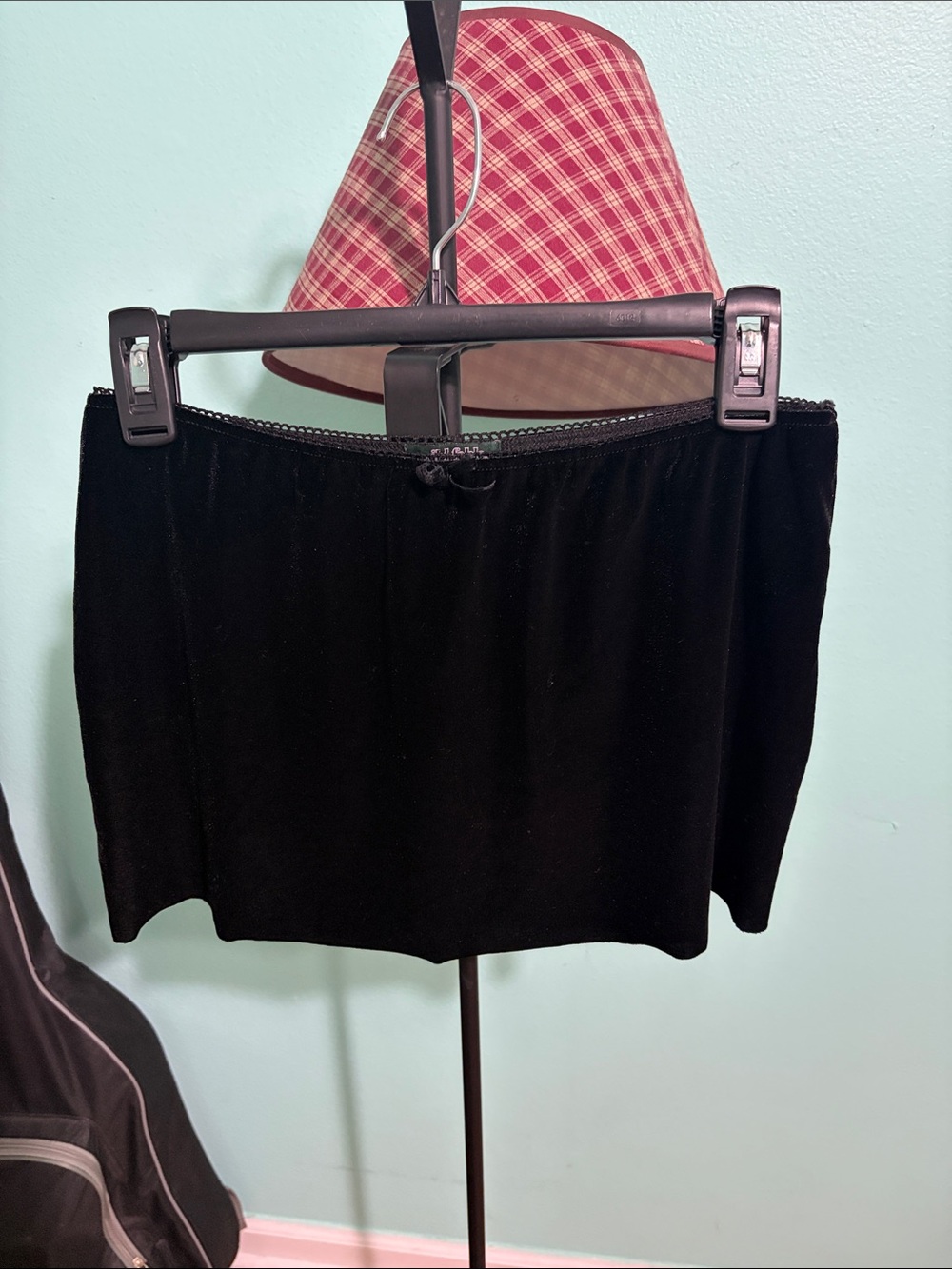 Black Velvet Mini Skirt